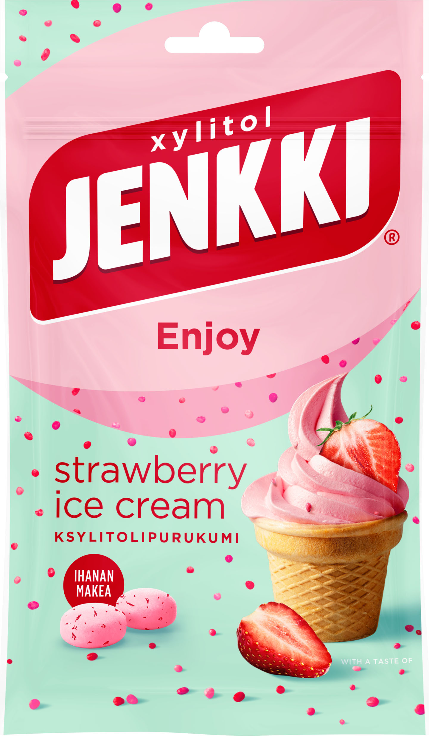 Jenkki Enjoy Strawberry Ice Cream Chewing Gum 70g